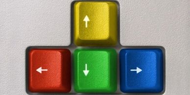 Computer keyboard arrows different colors